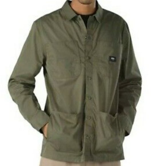 VANS Men's Size VN0A5AR1BOL Quick Response Jacket Army Burnt Olive Green Canvas - Picture 2 of 8